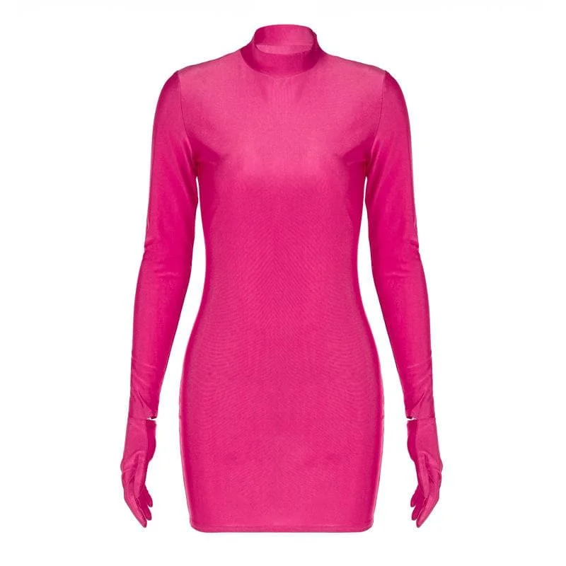 "New Arrivals Discount: 20% Off on Latest Women's Dress Collections"BerryBetty - High neck long sleeve gloves solid mini dress "New Arrivals Discount: 20% Off on Latest Women's Dress Collections"BerryBetty - High neck long sleeve gloves solid mini dress