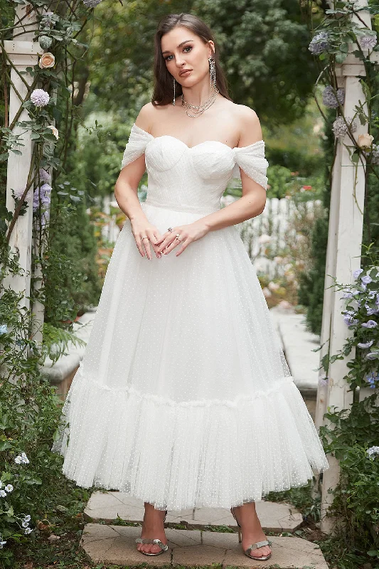 "T - shirt dresses for women for ultimate comfort"Ivory Off The Shoulder Prom Dress