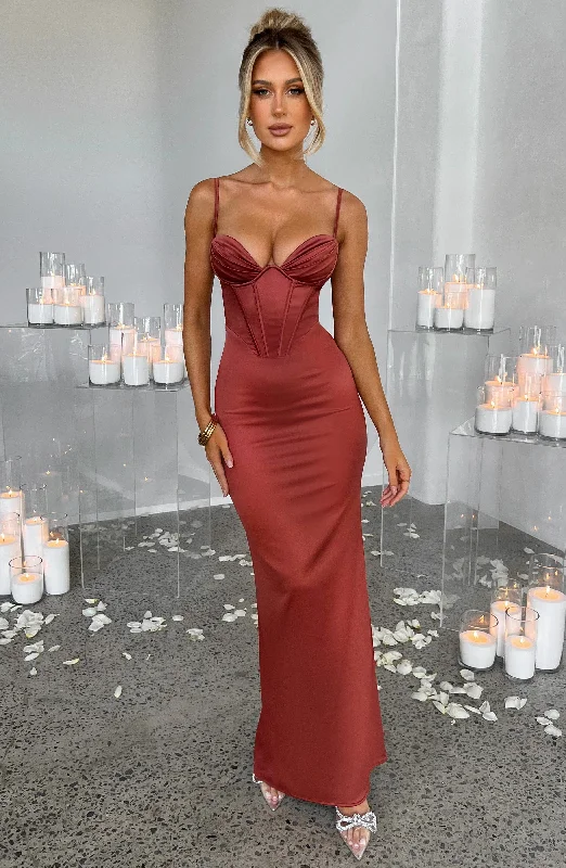 Fiery Red Maxi Dresses for a Dramatic LookOnika Maxi Dress - Rust