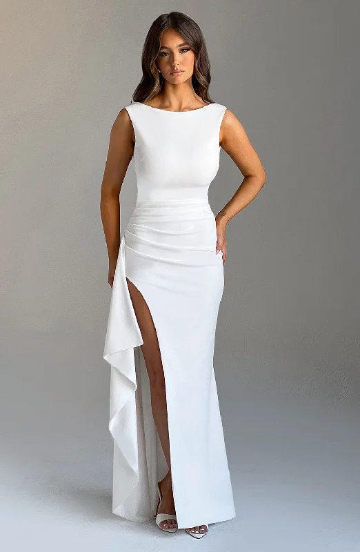 Maxi Dresses with Geometric Patterns for a Modern TwistPandora Maxi Dress - Ivory