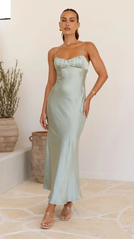 Japanese - Inspired Minimalist Maxi DressesRue Maxi Dress - Sage