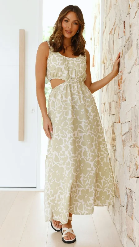 Comfortable Cotton - Linen Maxi Dresses for Everyday WearSoraya Maxi Dress - Aloe