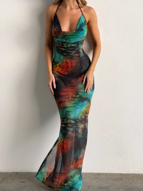 Party Dresses with Sheer Panels and Beaded Trim and Embroidered Paisley Patterns for Ladies' Sultry and Exotic LookABELLA MAXI DRESS MOODY LEOPARD Party Dresses with Sheer Panels and Beaded Trim and Embroidered Paisley Patterns for Ladies' Sultry and Exotic LookABELLA MAXI DRESS MOODY LEOPARD