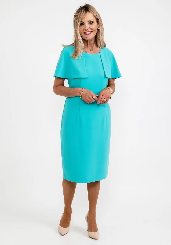 Midi dress for curvy figures with a flattering fitAvalon Carmen Cape Sleeve Pencil Midi Dress, Jade