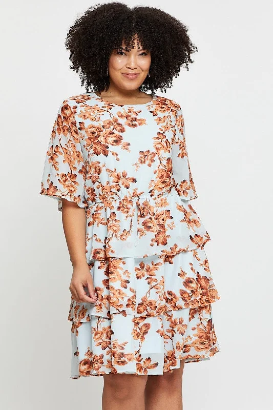 Party Dresses with Embroidered Floral Patterns and Tassel Hem for Ladies' Bohemian and Feminine LookFloral Print Skater Dress Round Neck Long Sleeve Party Dresses with Embroidered Floral Patterns and Tassel Hem for Ladies' Bohemian and Feminine LookFloral Print Skater Dress Round Neck Long Sleeve