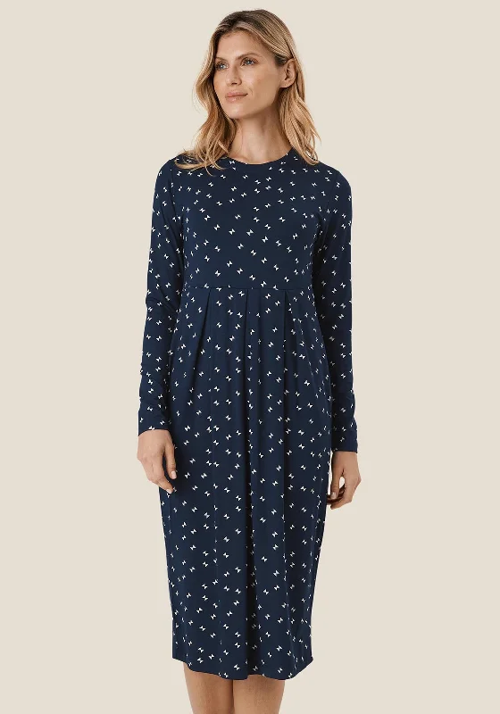 Asymmetric hem midi dress for a unique and fashionable styleMasai Namo Tulip Style Midi Dress, Maritime Blue