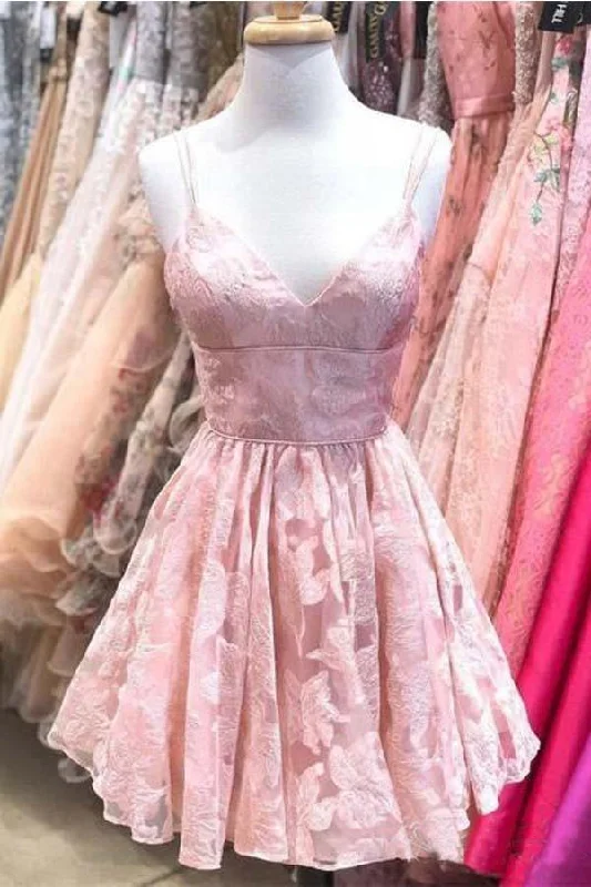 Party Dresses with Sequined Geometric Shapes and Lace and Chiffon Blend for Ladies' Modern and Feminine LookSpaghetti Strap Homecoming Dresses Jacquard V Neck Short Prom Dress PD392 Party Dresses with Sequined Geometric Shapes and Lace and Chiffon Blend for Ladies' Modern and Feminine LookSpaghetti Strap Homecoming Dresses Jacquard V Neck Short Prom Dress PD392