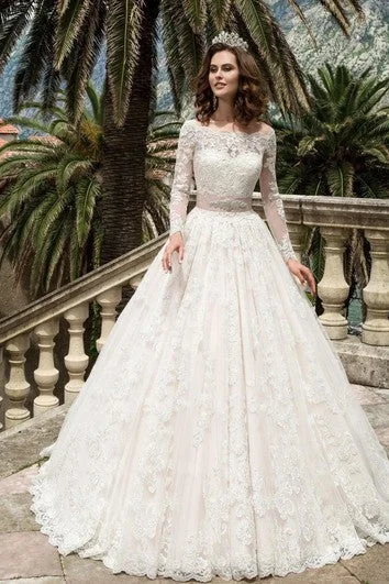 Floral - appliqued wedding dress for a feminine lookA-Line Mini Off-The-Shoulder Long Sleeve Bell Pleats Beading Appliques Court Train Button Lace Dress Floral - appliqued wedding dress for a feminine lookA-Line Mini Off-The-Shoulder Long Sleeve Bell Pleats Beading Appliques Court Train Button Lace Dress
