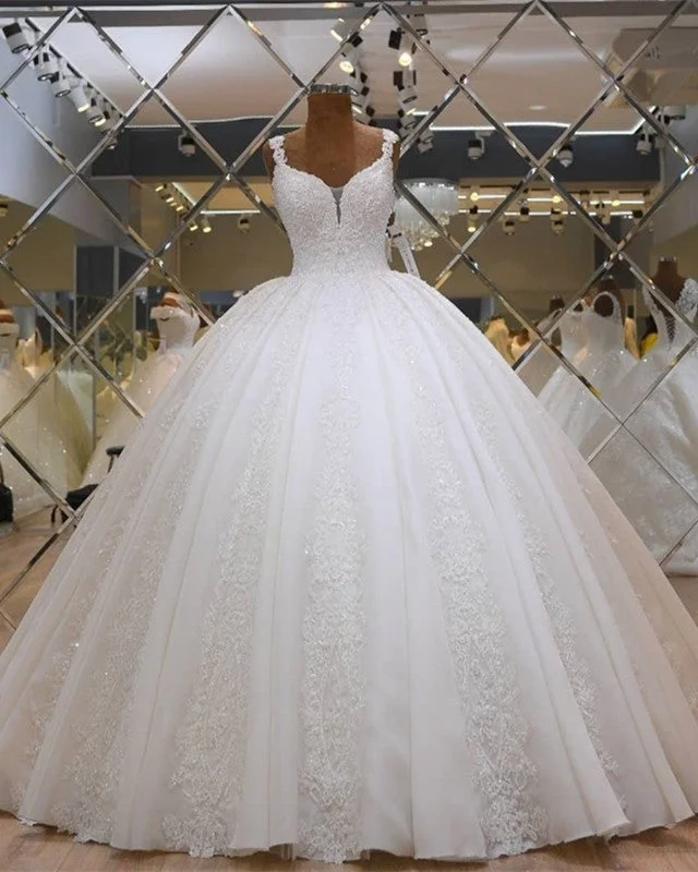 Contemporary geometric - print wedding dressSpaghetti Straps Wedding Ball Gown Dresses Lace Embroidery Contemporary geometric - print wedding dressSpaghetti Straps Wedding Ball Gown Dresses Lace Embroidery