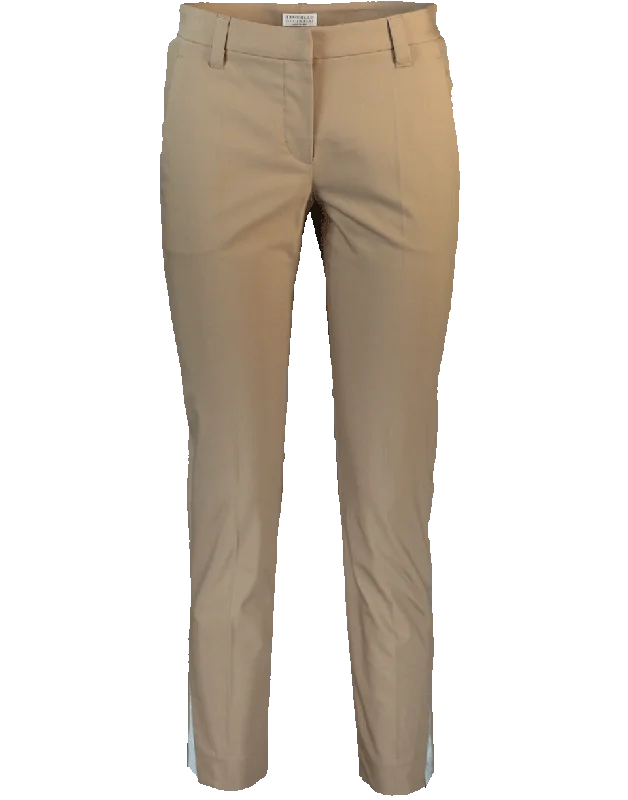 Cuffed wide leg jeans for women in a stylish and neat lookAnkle Slit Pant