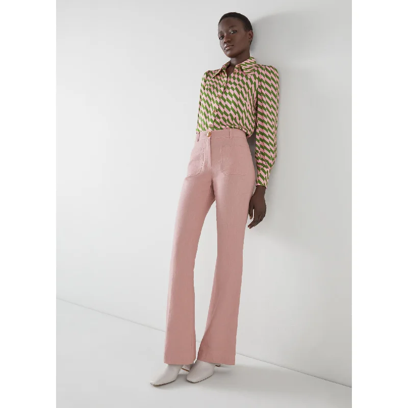 Plaid wide leg dress pants for women in a preppy and formal styleAVERY TROUSERS