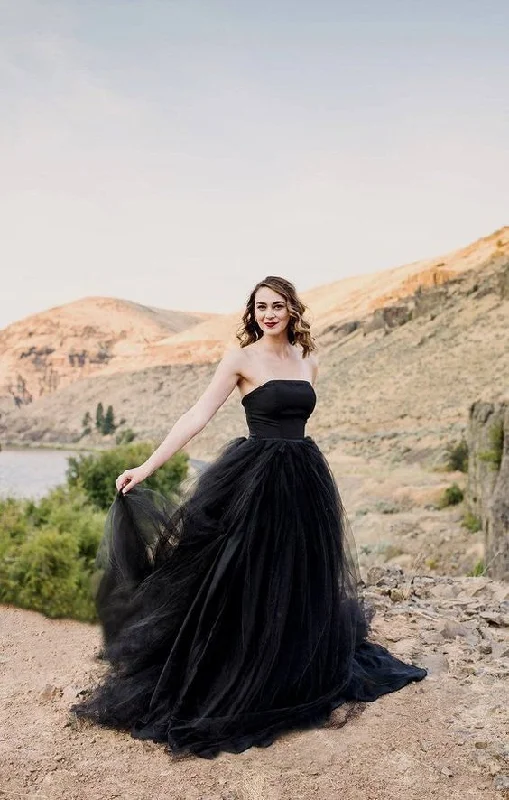 Evening - ready ball gown wedding dressBlack tulle long prom dress , strapless wedding dress cg9314 Evening - ready ball gown wedding dressBlack tulle long prom dress , strapless wedding dress cg9314