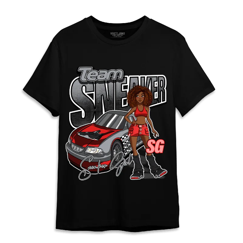 Long - sleeved women's T - shirt with a bell - sleeve designNastyJamz Bred Reimagined 4s T Shirt Match Team Sneaker Girl