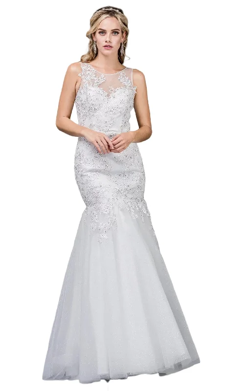Strapless ball gown wedding dressDancing Queen Bridal - 76 Beaded Lace Trumpet Gown