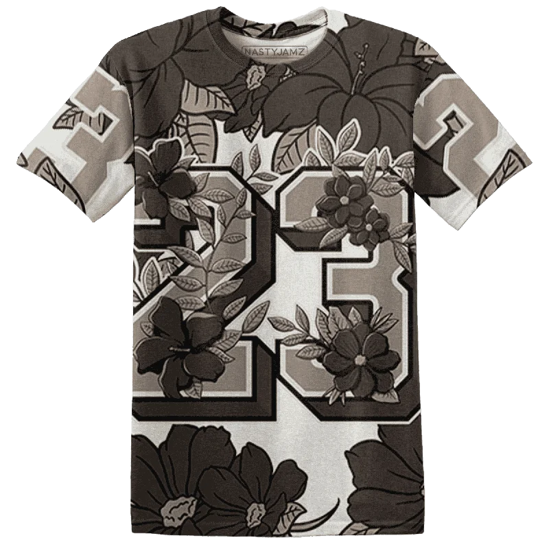 Long - sleeved women's T - shirt with a balloon - sleeve designNastyJamz Dunk Low Baroque Brown T Shirt Match 23 Floral 3D All-Over Print Flower
