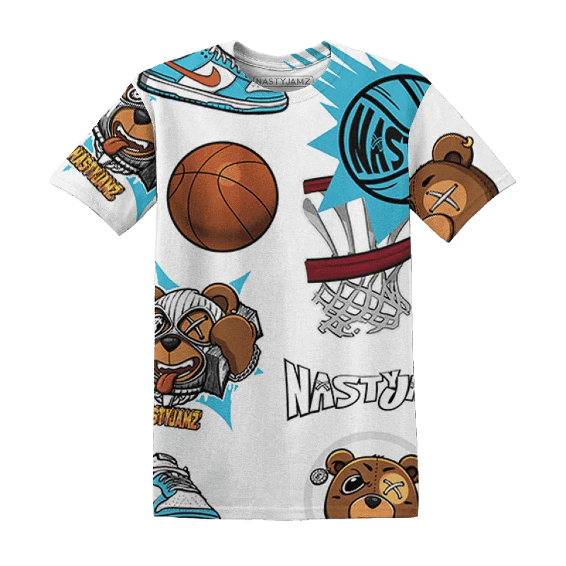 Women's T - shirt with a cable knit patternNastyJamz Dunk Low Dolphins T Shirt Match BER Icon Wallpapers 3D All-Over Print