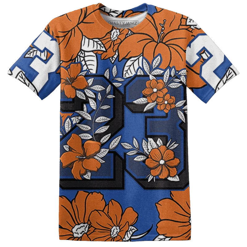 Women's oversized graphic T - shirt with a trendy sloganNastyJamz Dunk Low Knicks T Shirt Match 23 Floral 3D All-Over Print Flower