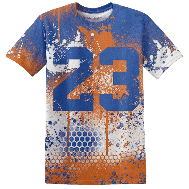 Cropped women's T - shirt to pair with high - waisted skirtsNastyJamz Dunk Low Knicks T Shirt Match 23 Painted Graffiti