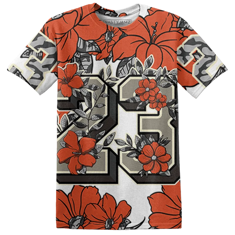Color - blocked women's T - shirt for a bold statementNastyJamz Georgia Peach 3s T Shirt Match 23 Floral 3D All-Over Print Flower Color - blocked women's T - shirt for a bold statementNastyJamz Georgia Peach 3s T Shirt Match 23 Floral 3D All-Over Print Flower