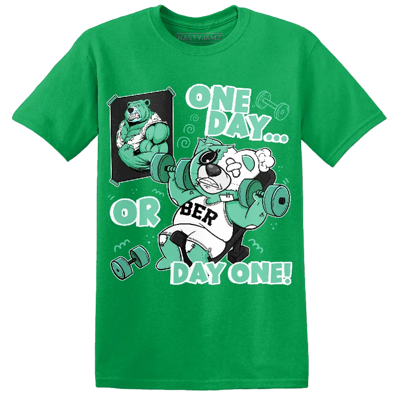 Plaid women's T - shirt for a preppy lookNastyJamz High OG Green Glow 1s T Shirt Match BER Gymmer