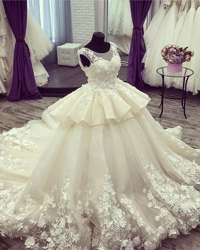 Shrug - included wedding dress for cooler weatherVintage Ball Gown Wedding Dresses Lace Flowers Cap Sleeves Organza Layered Shrug - included wedding dress for cooler weatherVintage Ball Gown Wedding Dresses Lace Flowers Cap Sleeves Organza Layered