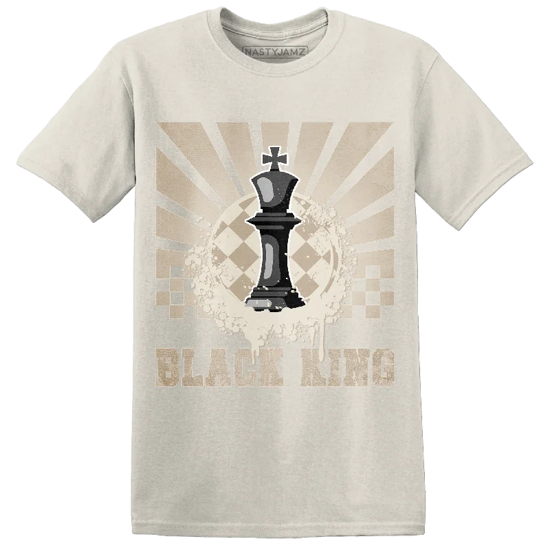 Women's T - shirt with a fringed hem and a tassel - trimmed pocketNastyJamz Latte 1s T Shirt Match Black King Collection