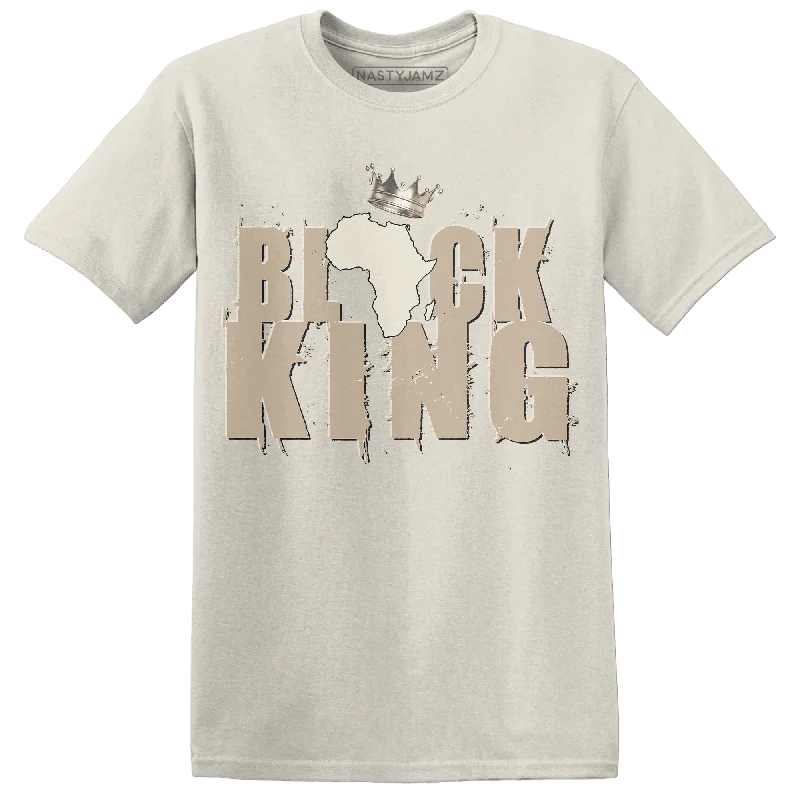 Printed women's T - shirt with a geometric - nautical patternNastyJamz Latte 1s T Shirt Match Black King Crown