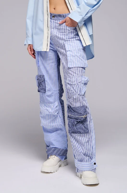 Tapered leg pants for women in a modern fitOUT OF TOUCH STRIPED CARGO TROUSER