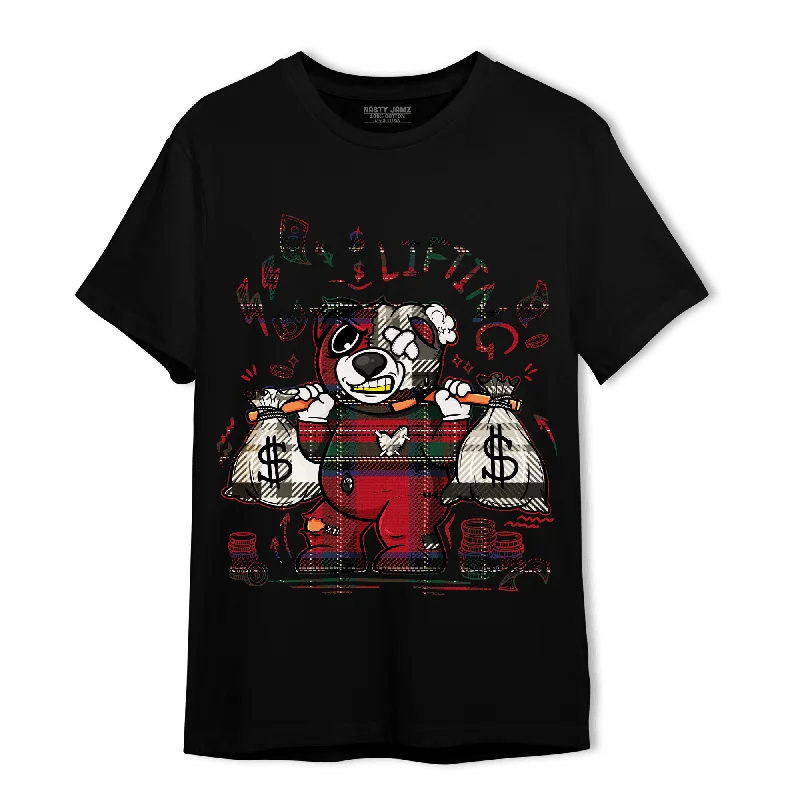 Mock neck women's T - shirt for a modern twistNastyJamz Plaid 5s T Shirt Match Money Lifting BER
