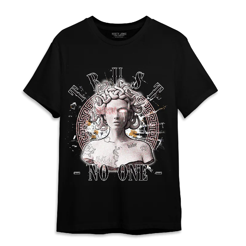Women's T - shirt with a metallic - colored buttonNastyJamz Red Stardust 3s T Shirt Match Trust No One Medusa