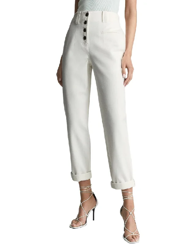 Trousers with side slits for women in a modern designReiss Ava Button Fly Trouser