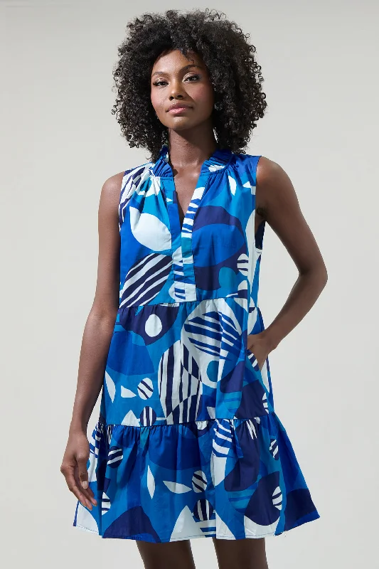"Affordable plus size women's summer dresses"Beatty Geometric Gemmely Shift Mini Dress
