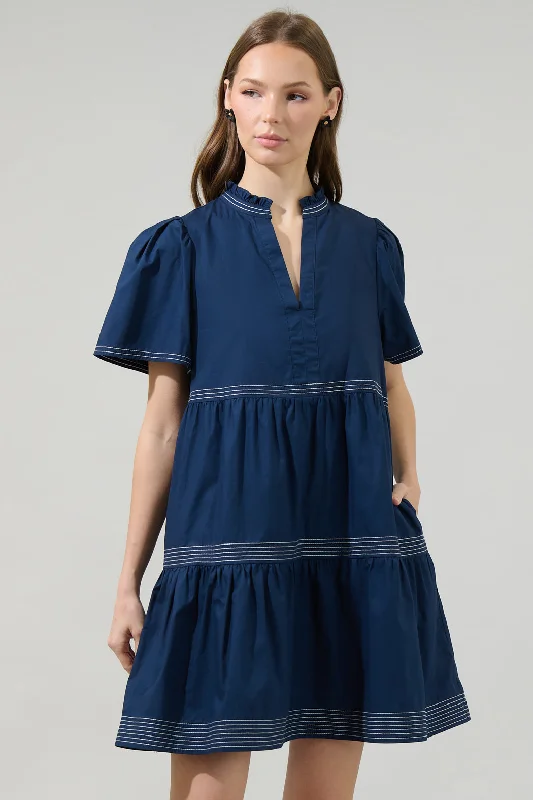 "T - shirt dresses for women for ultimate comfort"Betty Poplin Tiered Mini Dress