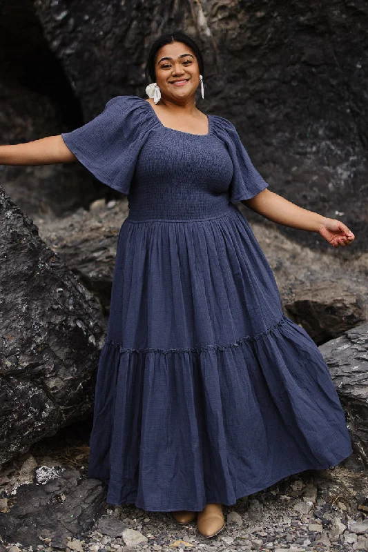 "Red dresses for women to make a bold statement"Lennon Maxi Dress in Dusty Blue