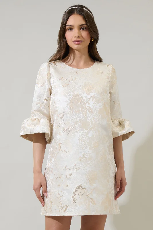 "Black dresses for women for a classic and timeless appearance"Lola Jacquard Aria Shift Mini Dress